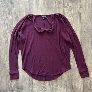 Women’s Express Maroon/Purple Sweater with Detail Straps on Front/Neck - Size XS